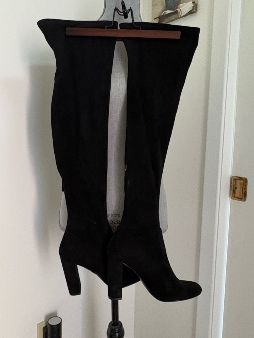 Steve Madden “Emotions” Black Over-the-Knee Block Heel Boots